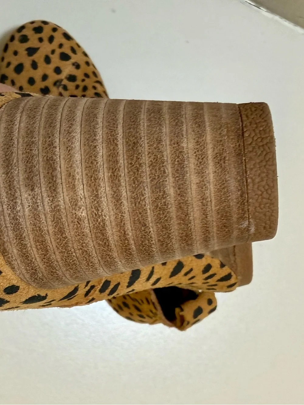 TOMS Leopard-Print Wedge Ankle Boots (Size 6)